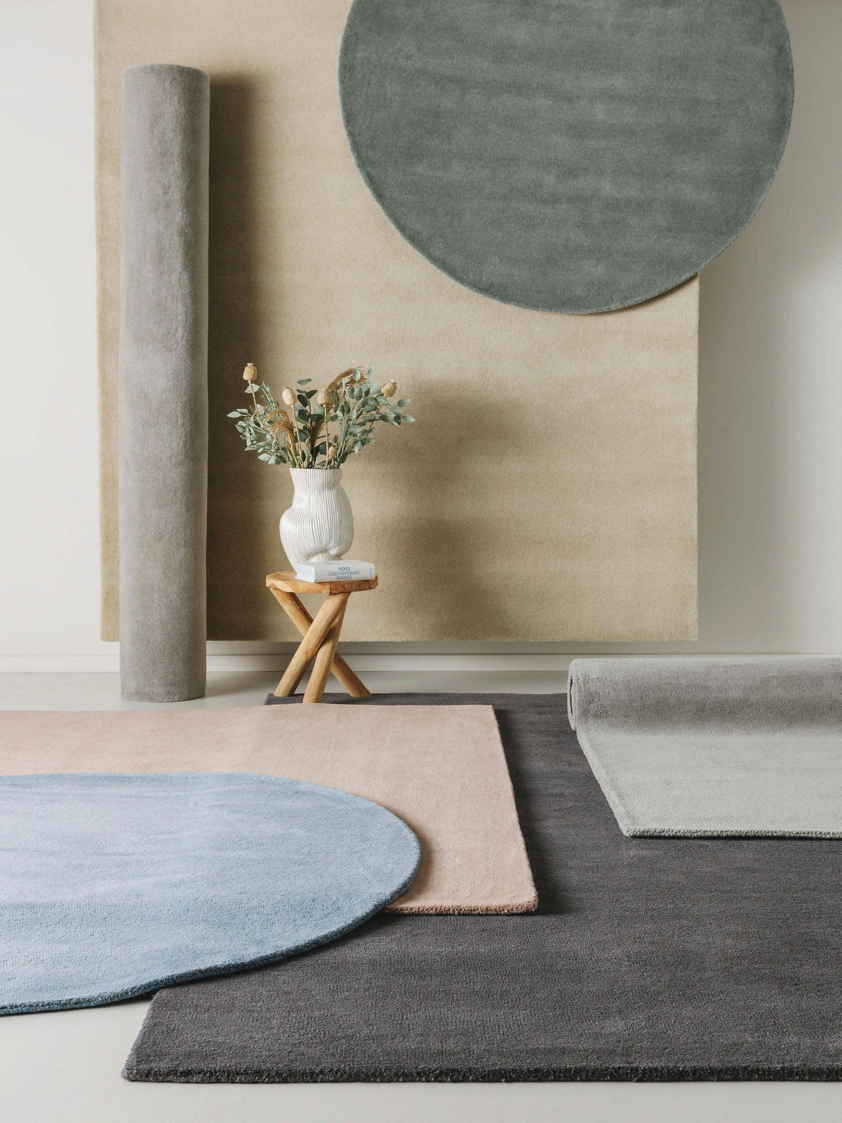 WOLLTEPPICH Bent Grün 250x350 cm - Grün, Textil (250/350cm) - benuta Nest