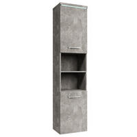 BADEZIMMERSCHRANK Paso mit 2 Türen Beton Grau - 35 x 35 x 160 cm - Grau, Holz (35/160/35cm) - Badplaats