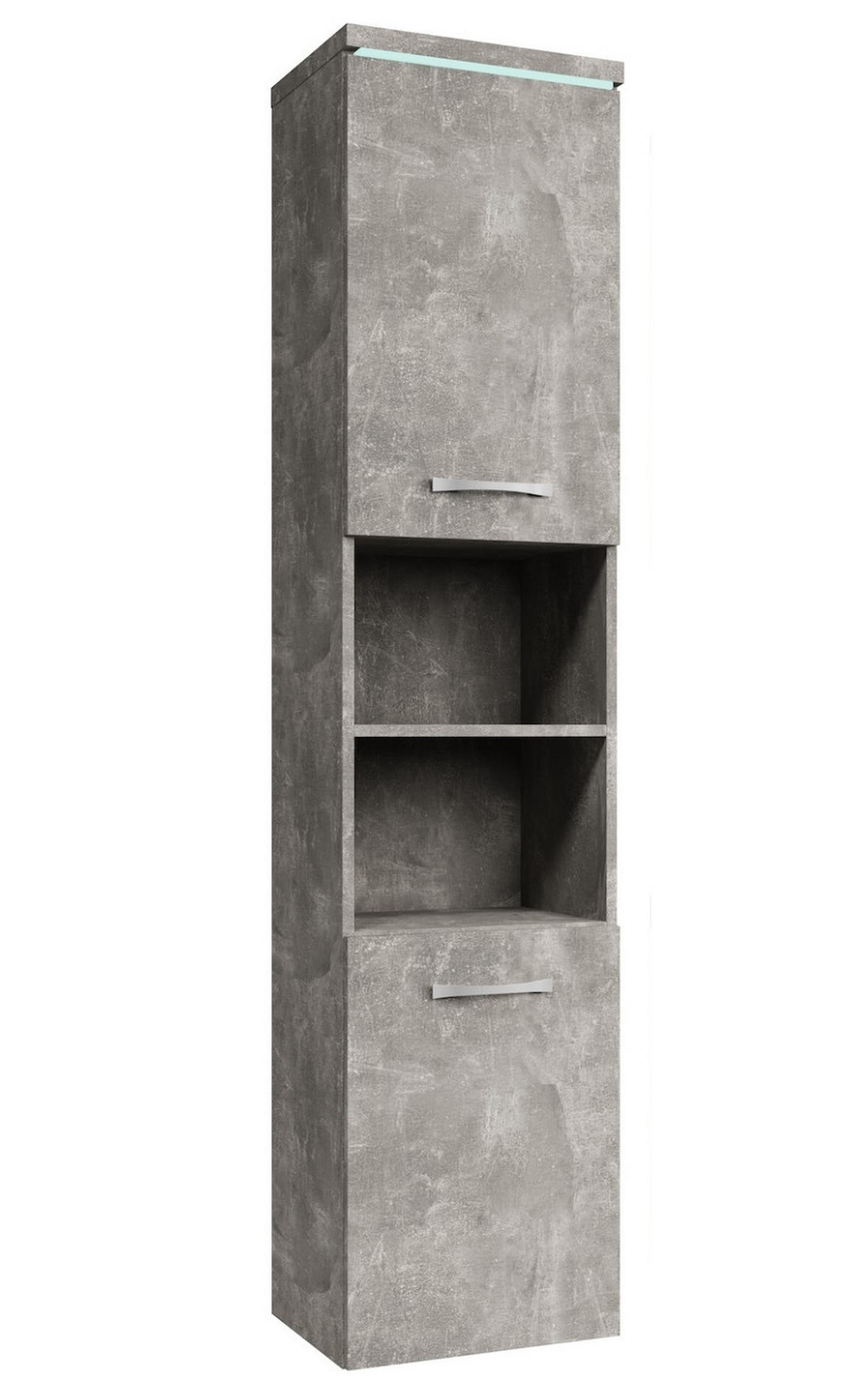 BADEZIMMERSCHRANK Paso mit 2 Türen Beton Grau - 35 x 35 x 160 cm - Grau, Holz (35/160/35cm) - Badplaats