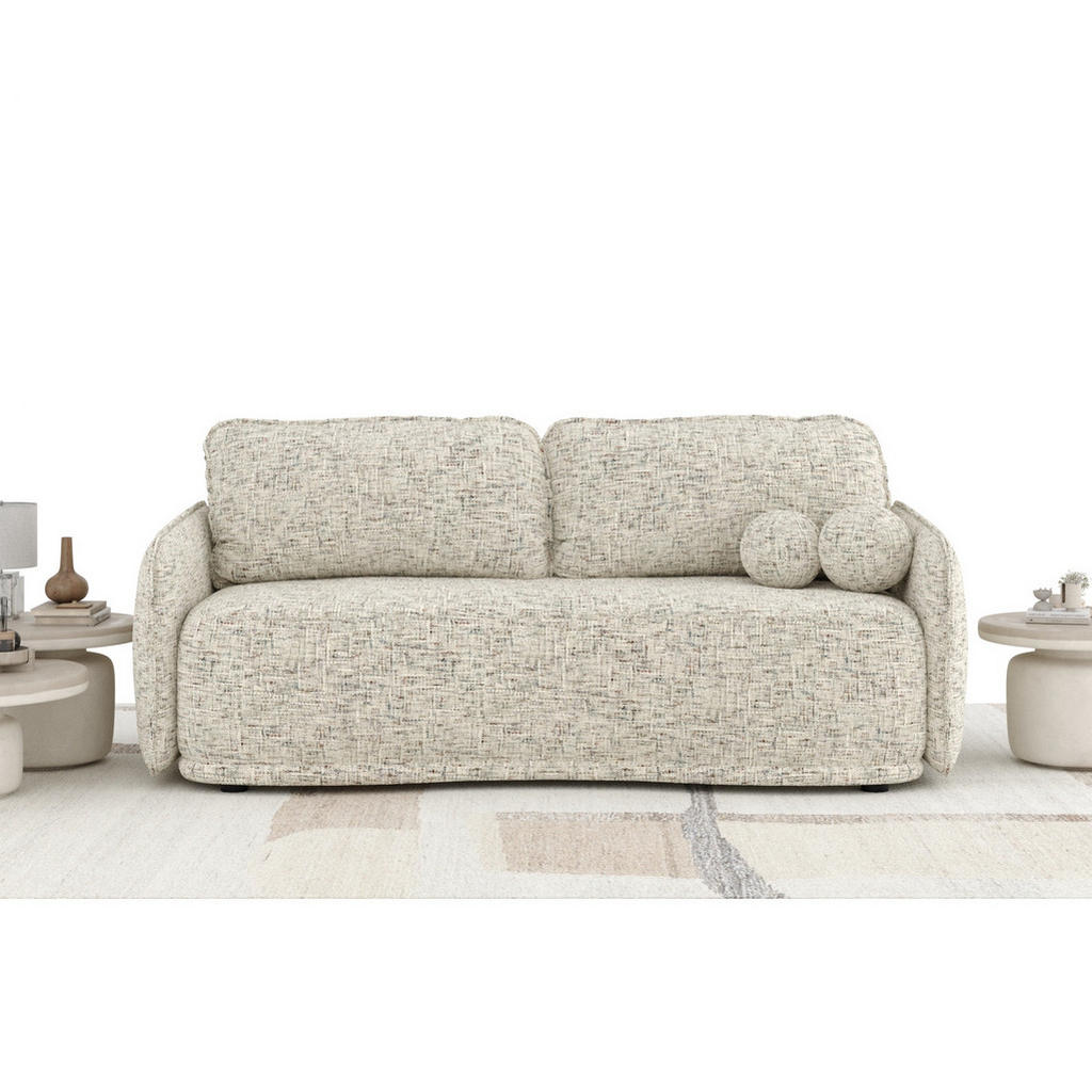 Thumbnail - Maison de Reve Schlafsofa, Beige, Textil, 3-Sitzer, Füllung: Schaumstoff, Rundrohr, 231x93x106 cm, Reach, Hergestellt in...