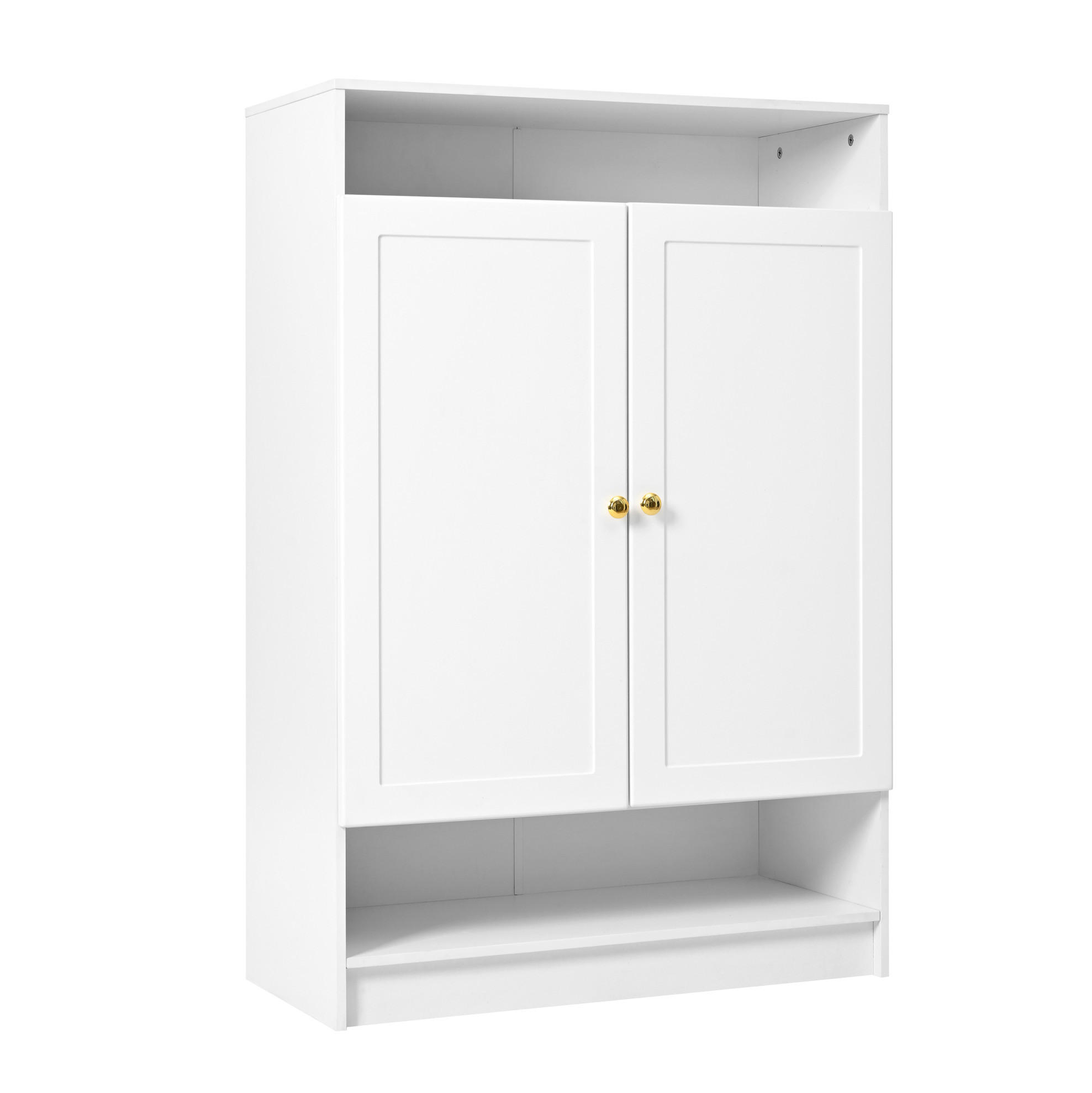 SCHUHSCHRANK 146/34/109 cm in Weiß mit 2 Türen und verstellbaren Einlegeböden - Weiß, Holzwerkstoff (146/109/34cm) - Flora Grace