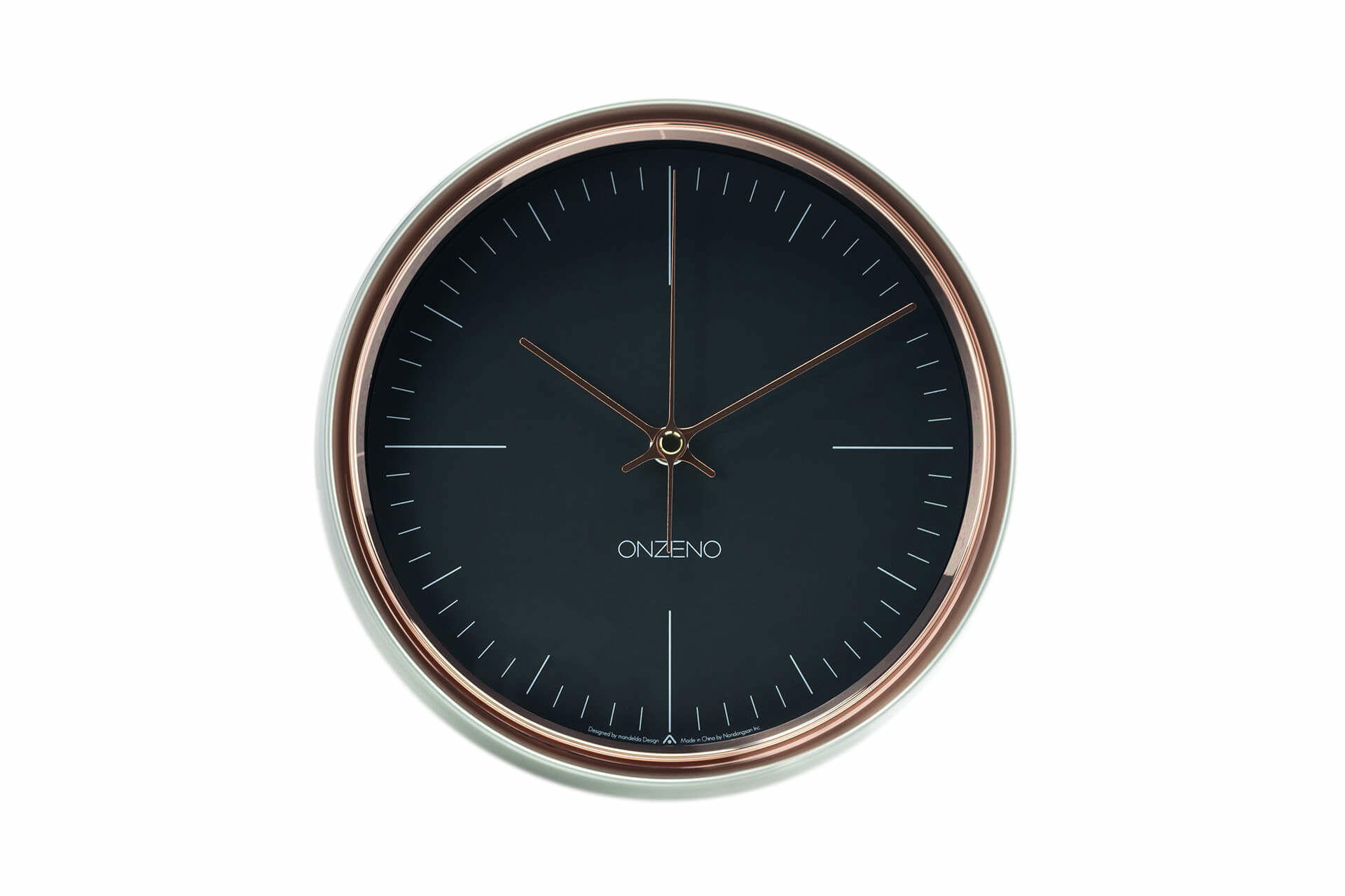 WANDUHR Design Schwarz 22/22 cm - Schwarz, Glas/Holzwerkstoff (0.6/22.4/8cm) - ONZENO