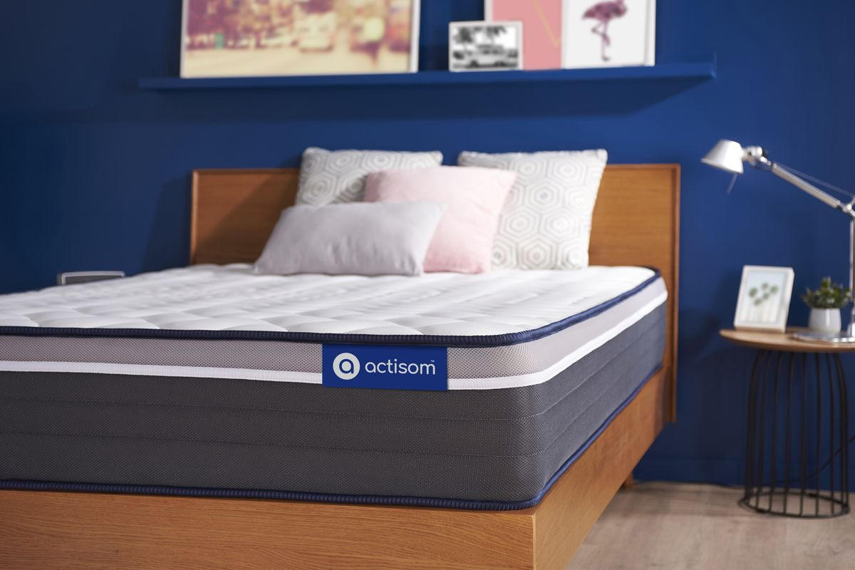 MATRATZE Actiflex plus Taschenfederkern und Memory-Schaum 90 x 190 cm h4 - Weiß, Textil (90/190cm) - ACTISOM