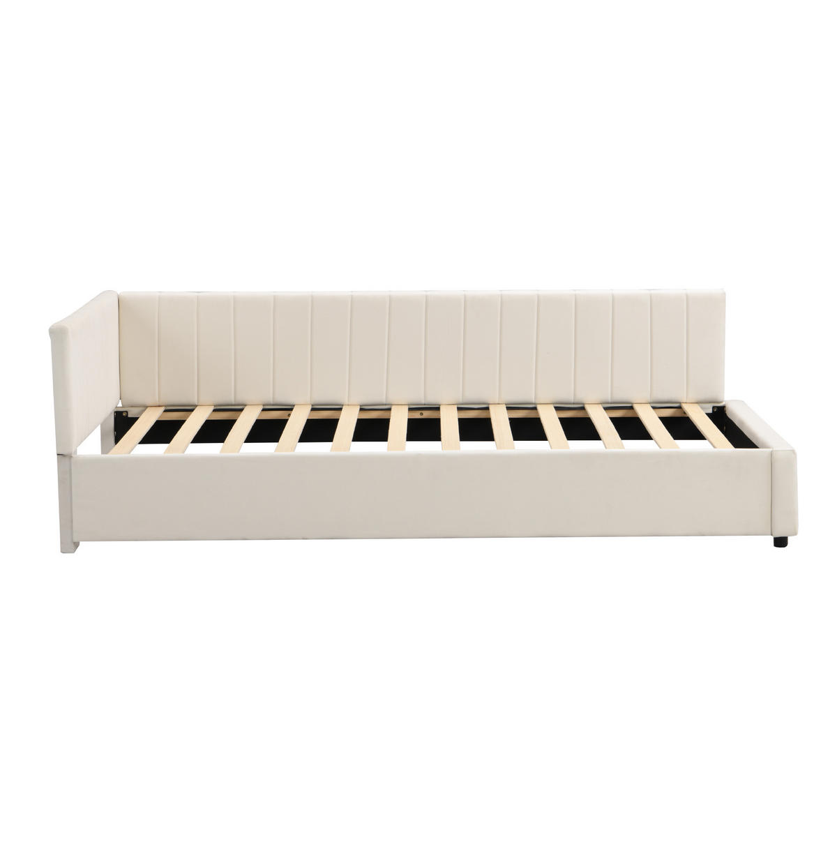 SCHLAFSOFA 90/200 cm mit Lattenrost, austauschbarer Rückenlehne und Samtbezug, Beige - Beige, Leder (97/65/197cm) - Redom