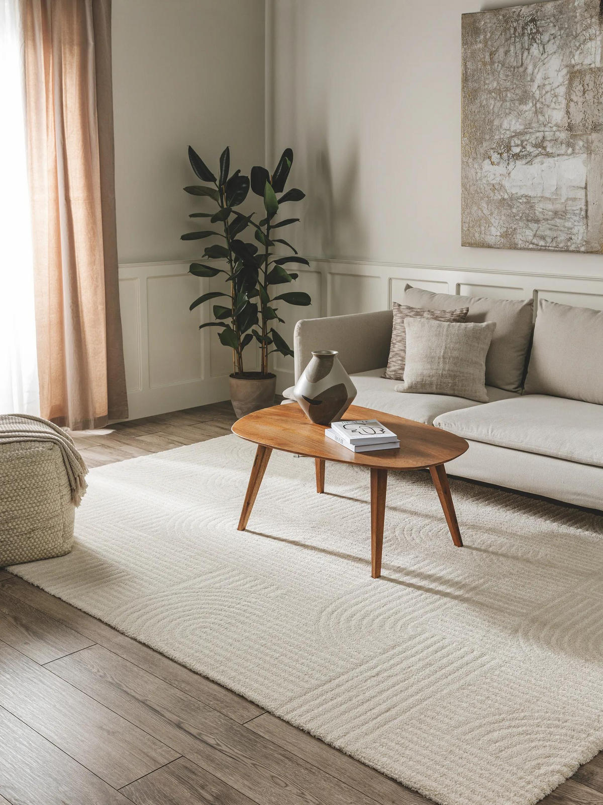 TEPPICH Tacoma Cream 160x230 cm - Creme, Kunststoff/Textil (160/230cm) - benuta Nest