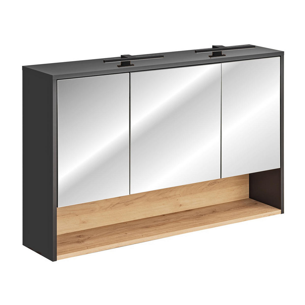 SPIEGELSCHRANK Bologna-56 - Anthrazit, Holzwerkstoff (120/80/25cm) - Lomado