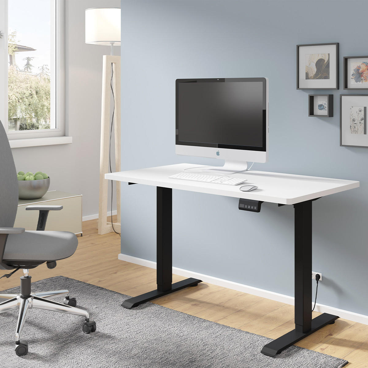 SCHREIBTISCH Ergo Mattweiß und Schwarz - Weiß, Holzwerkstoff (65/120/73cm) - Petits-meubles