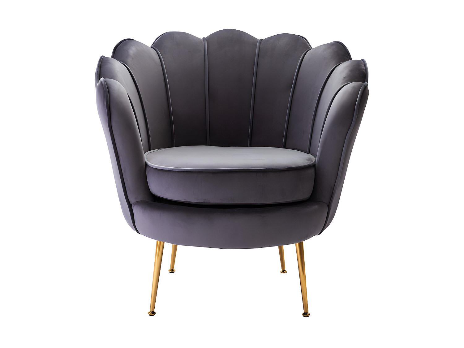 SESSEL mit gerader Rückenlehne - 1 Person - Samt, Stoff - Anthrazitgrau - - Anthrazit, Textil (78/76.5/75cm) - Vente-Unique