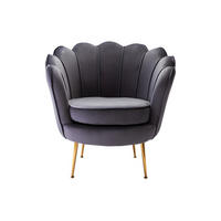 SESSEL mit gerader Rückenlehne - 1 Person - Samt, Stoff - Anthrazitgrau - - Anthrazit, Textil (78/76.5/75cm) - Vente-Unique