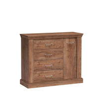 KOMMODE DESIO 114/95,5/42cm mit 4 Schubladen 1 Türen Braun - Braun, Holzwerkstoff (114/95.5/42cm) - MASSENO