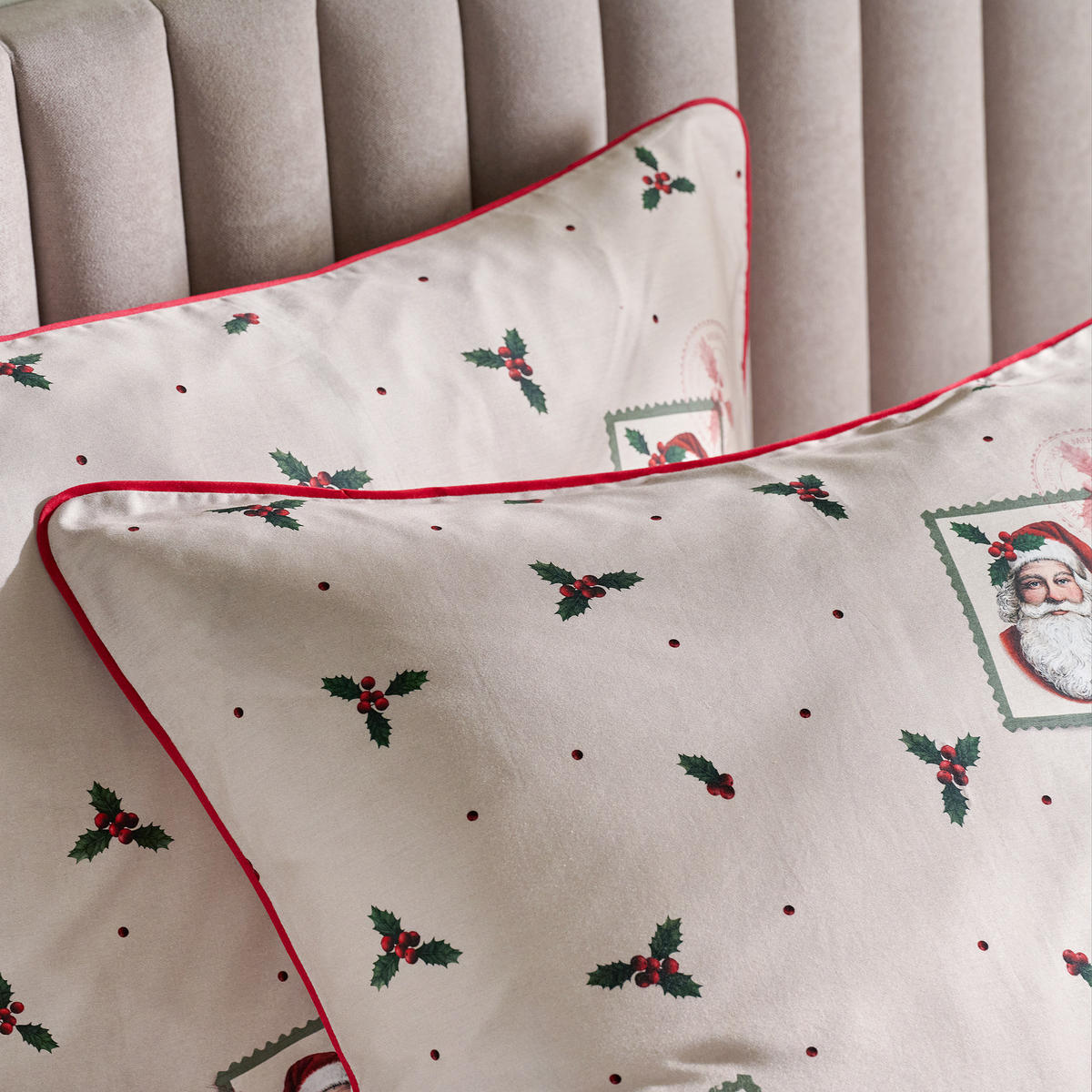 BETTWÄSCHE Satin WINTERPOST, 160x200 cm, Beige, Winter Weihnachten Bettbezug, Weihnachtsdeko, Christmas, Weihnachtsmotiv - Beige, Textil (160/200cm) - home&you