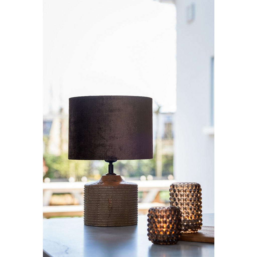 Thumbnail - Light & Living Lampenschirm, Dunkelbraun, Textil, Rund, 25x18x25 cm, CE, Lampen & Leuchten, Innenbeleuchtung, Lampenschi...