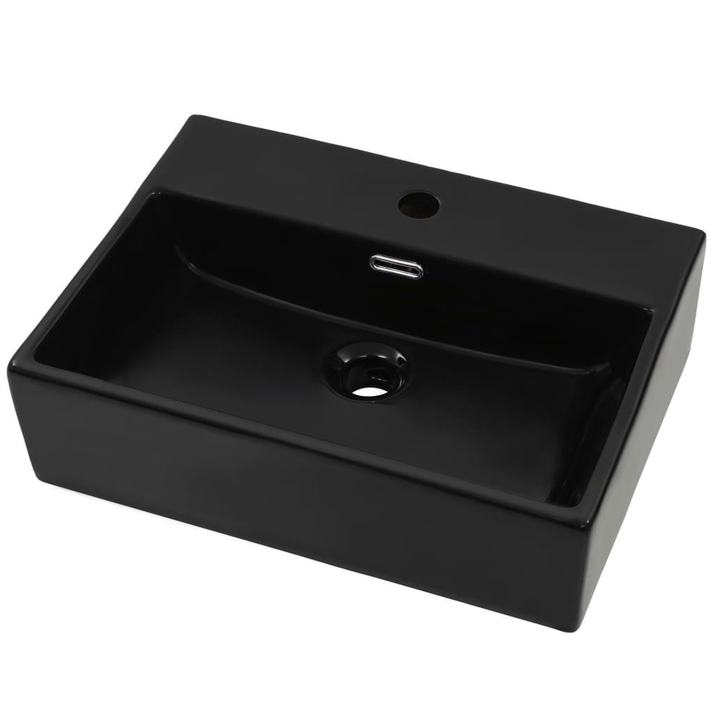 WASCHBECKEN Labounty 51.5/38.5/15 cm - Schwarz, Keramik (51.5/15/38.5cm) - Nettlife