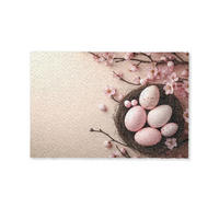 FUSSMATTE Rosa - Blüten - Eier 90x60 cm - Hellrosa, Kunststoff (60/90cm) - MuchoWow