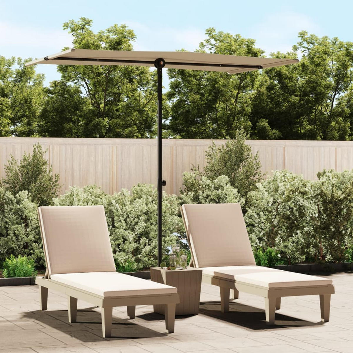 SONNENSCHIRM mit Aluminium-Mast 180x110 cm Taupe - Taupe, Textil (110/180cm) - furnicato