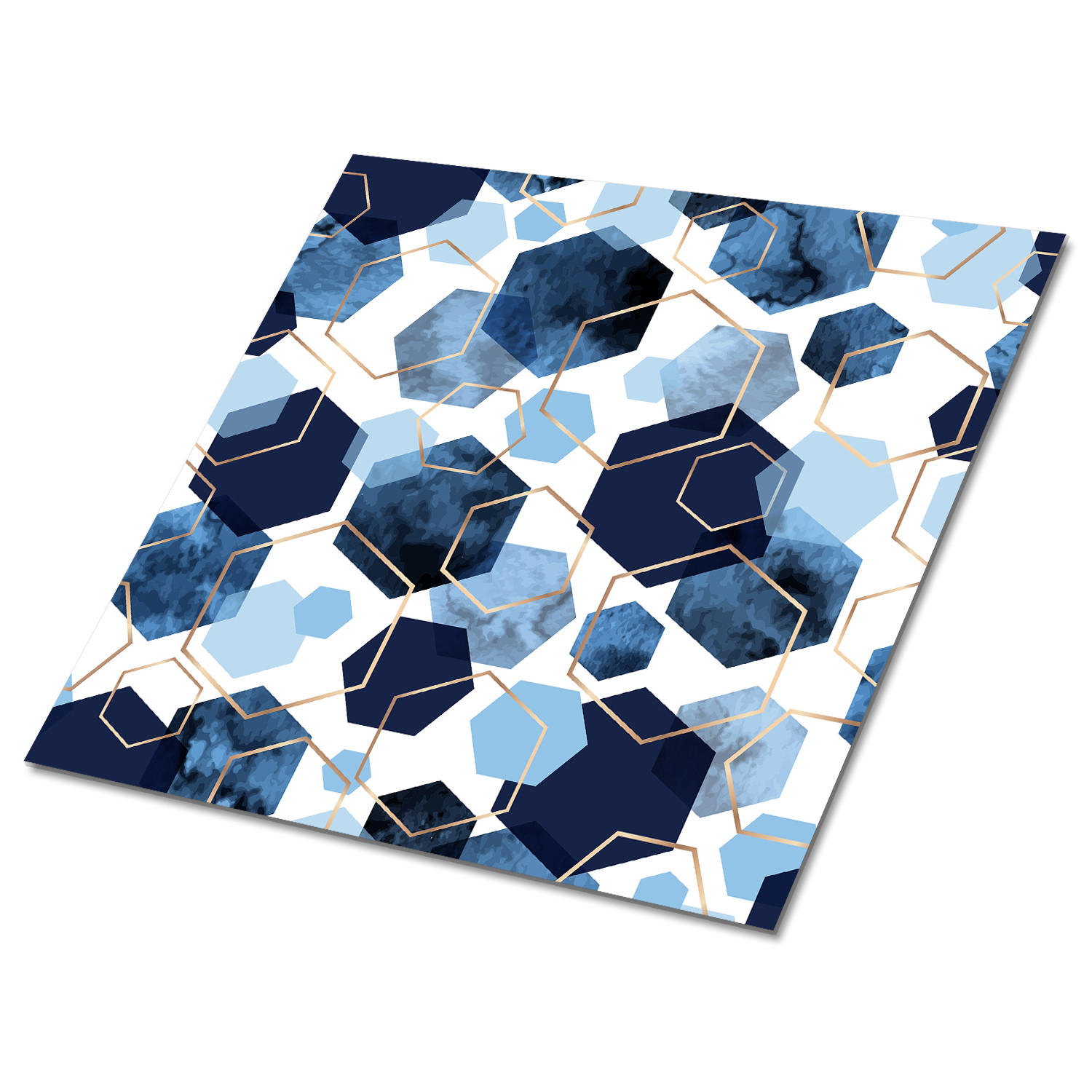 FLIESENAUFKLEBER 9 Stück 30x30 cm selbstklebend Geometrische Abstraktion - Blau, Textil (30/1.6/30cm) - TULUP