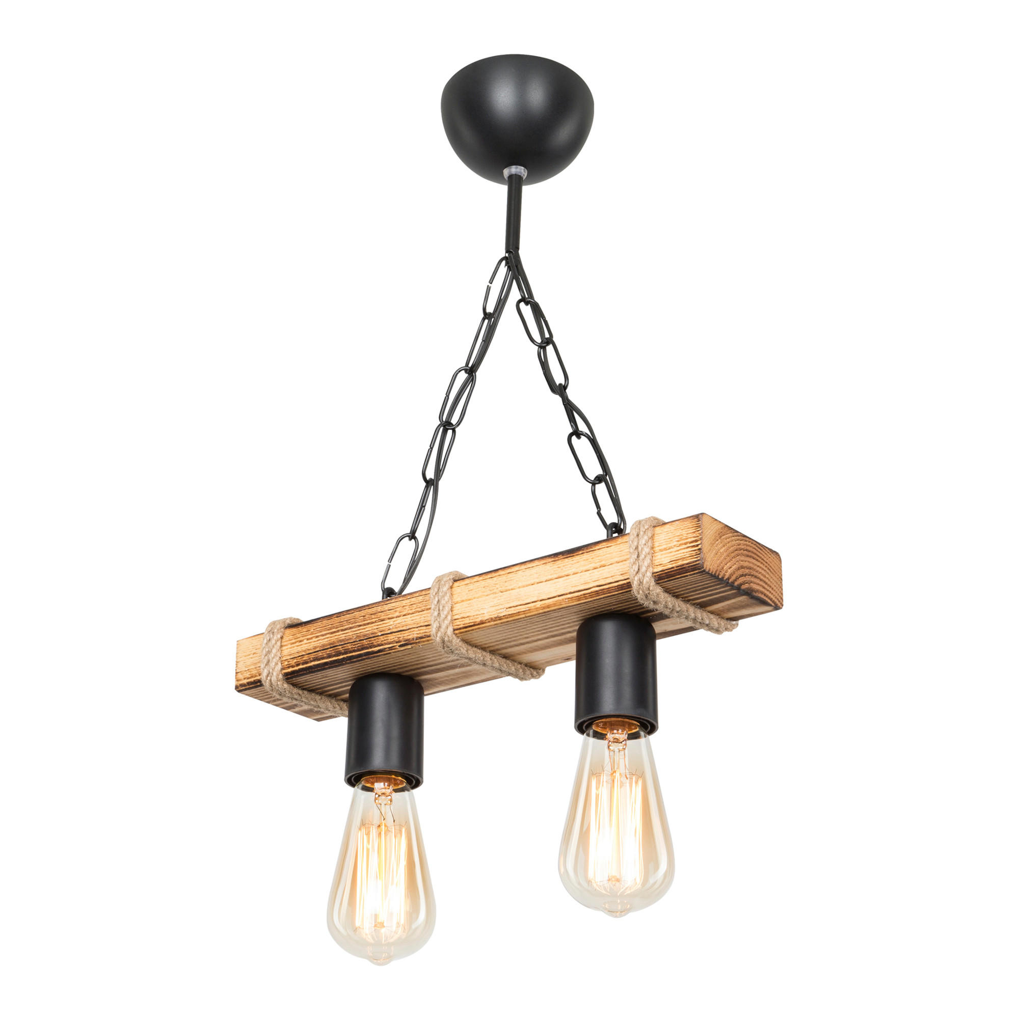 HÄNGELEUCHTE Hemel - Schwarz, Holz/Metall (10/34/44cm) - lux.pro