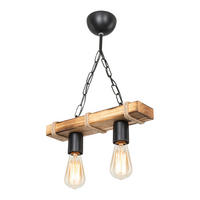 HÄNGELEUCHTE Hemel - Schwarz, Holz/Metall (10/34/44cm) - lux.pro