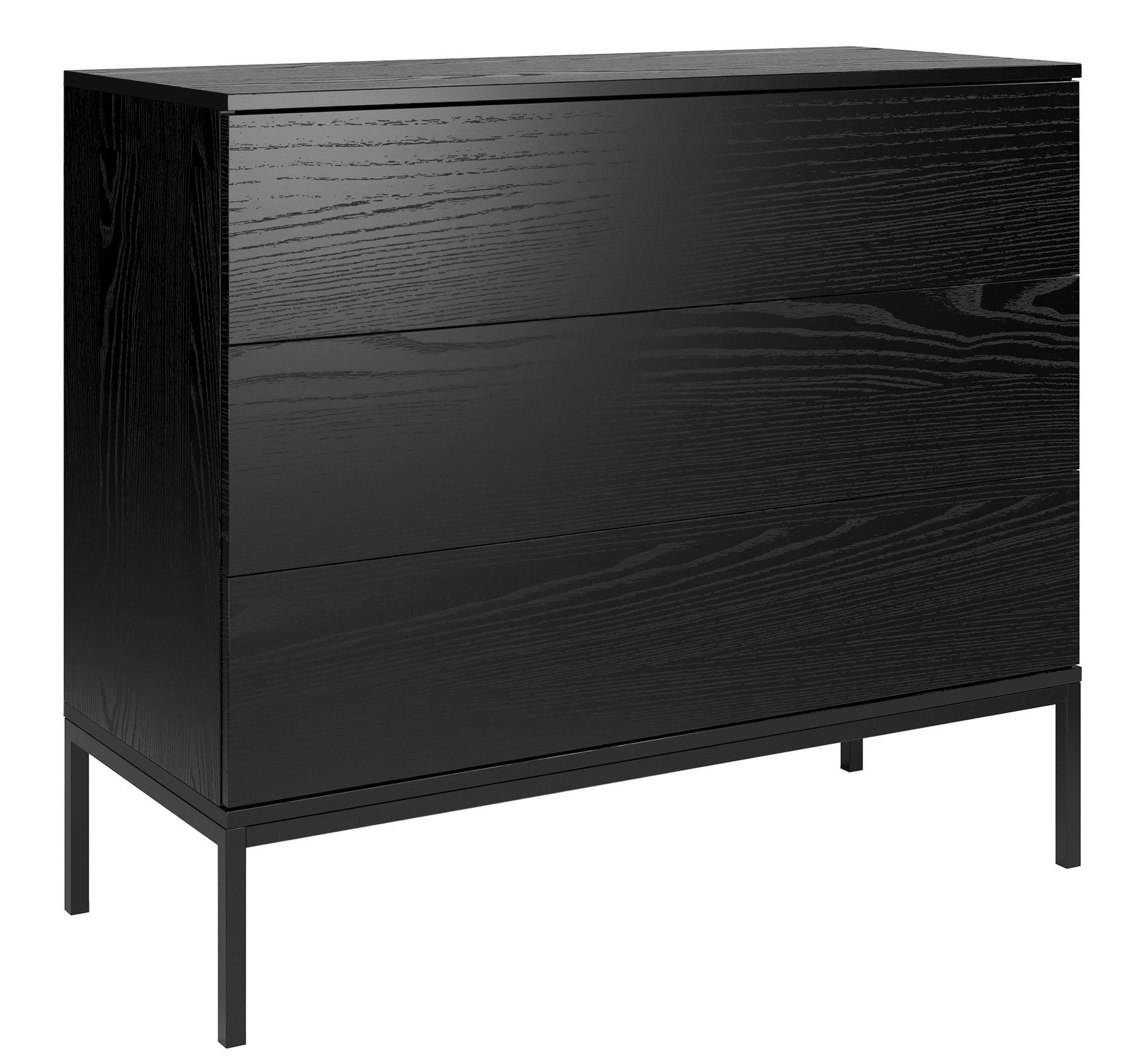 KOMMODE Schwarz Industrial Metallfüße Schmal - Schwarz, Holzwerkstoff (100/84/41cm) - Sepro Meble