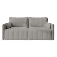 SCHLAFSOFA Pierra Hellgrau hydrophober Samt - Hellgrau/Schwarz, Kunststoff/Textil (215/100/112cm) - Selsey