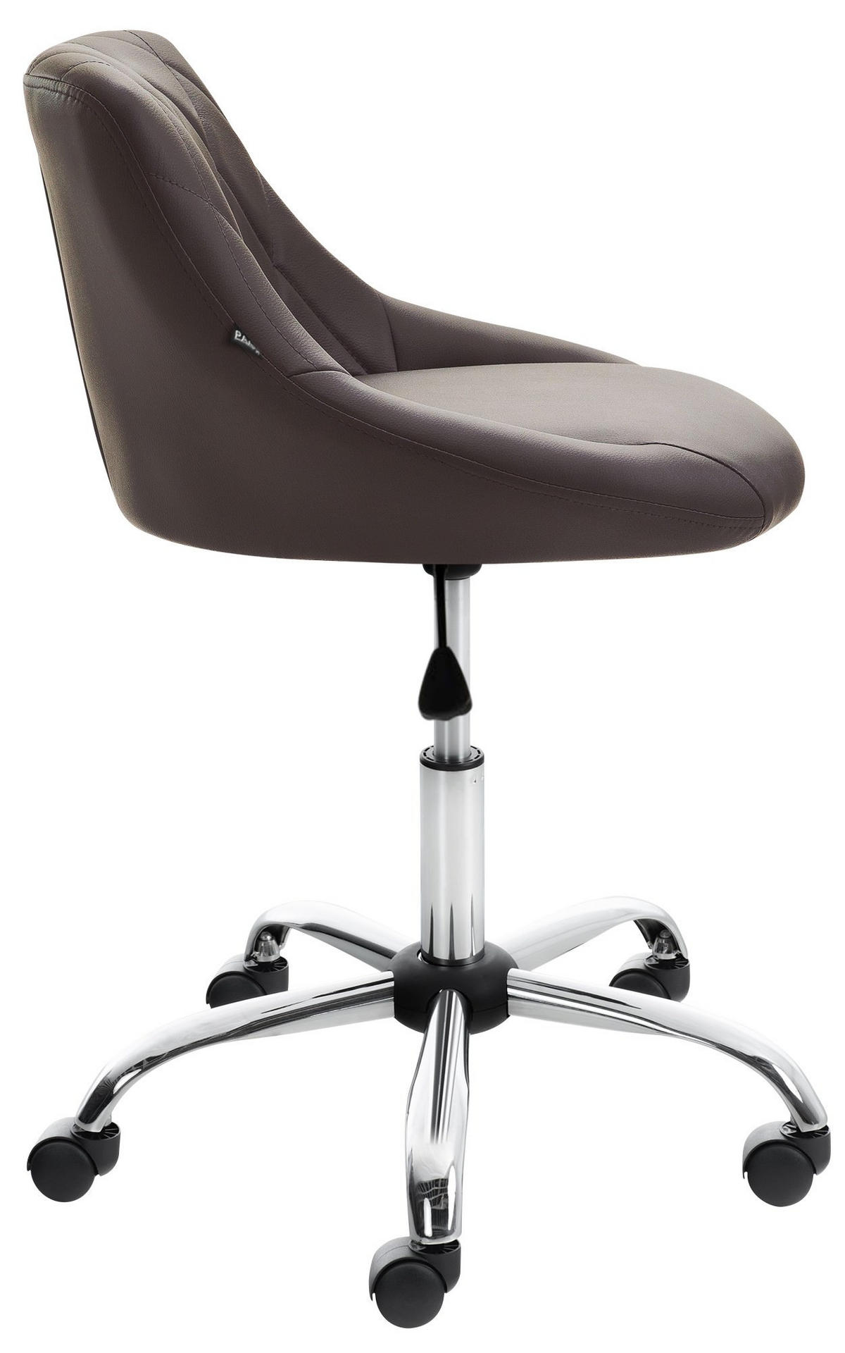 HOCKER Lederlook braun - Chromfarben/Braun, Textil/Metall (47/71/49cm) - CLP