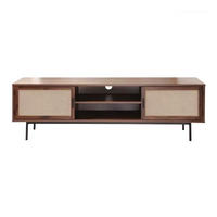 TV-MÖBEL in walnussdekor mit fronten aus stoff jetson 140/39,5/45 cm - Nussbaumfarben, Holzwerkstoff (140/45/39.5cm) - Calicosy