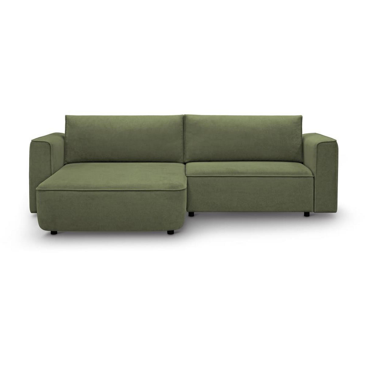 ECKSCHLAFSOFA Carlos grün - Schwarz/Grün, Kunststoff/Textil (265/170cm) - Beautysofa