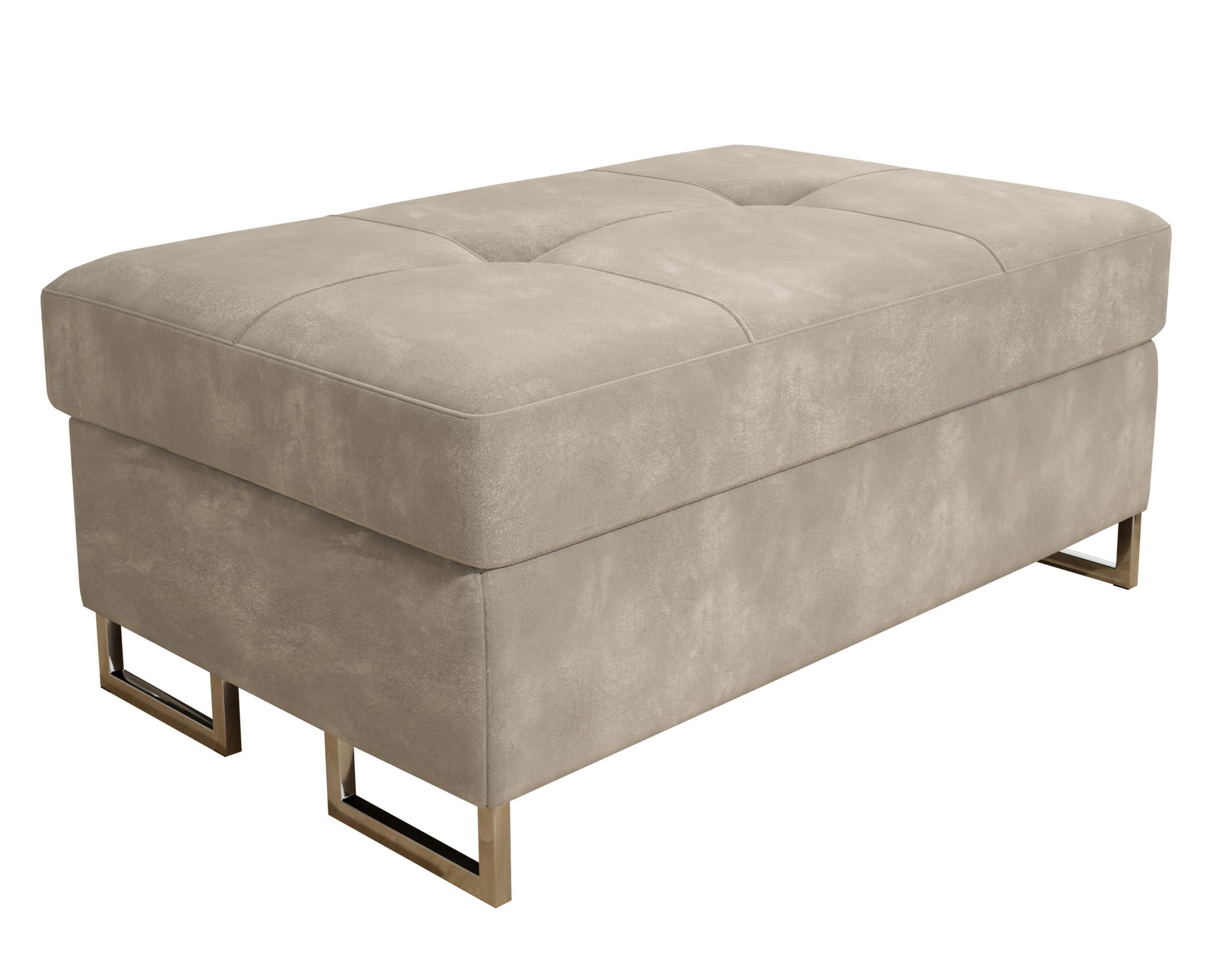 POLSTERHOCKER BARLET Creme 100x60 cm - Greige, Textil (100/41/60cm) - MASSENO