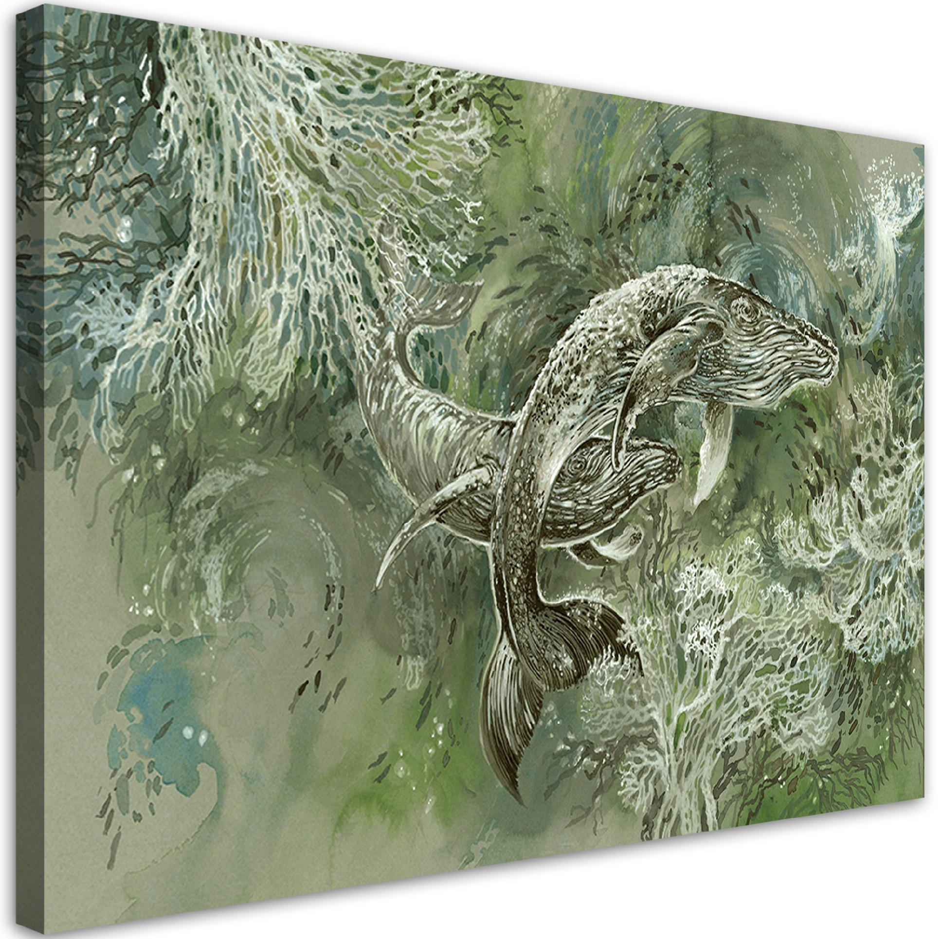 WANDBILD ein paar wale von humbacks - Braun, Textil (60/40cm) - Feeby