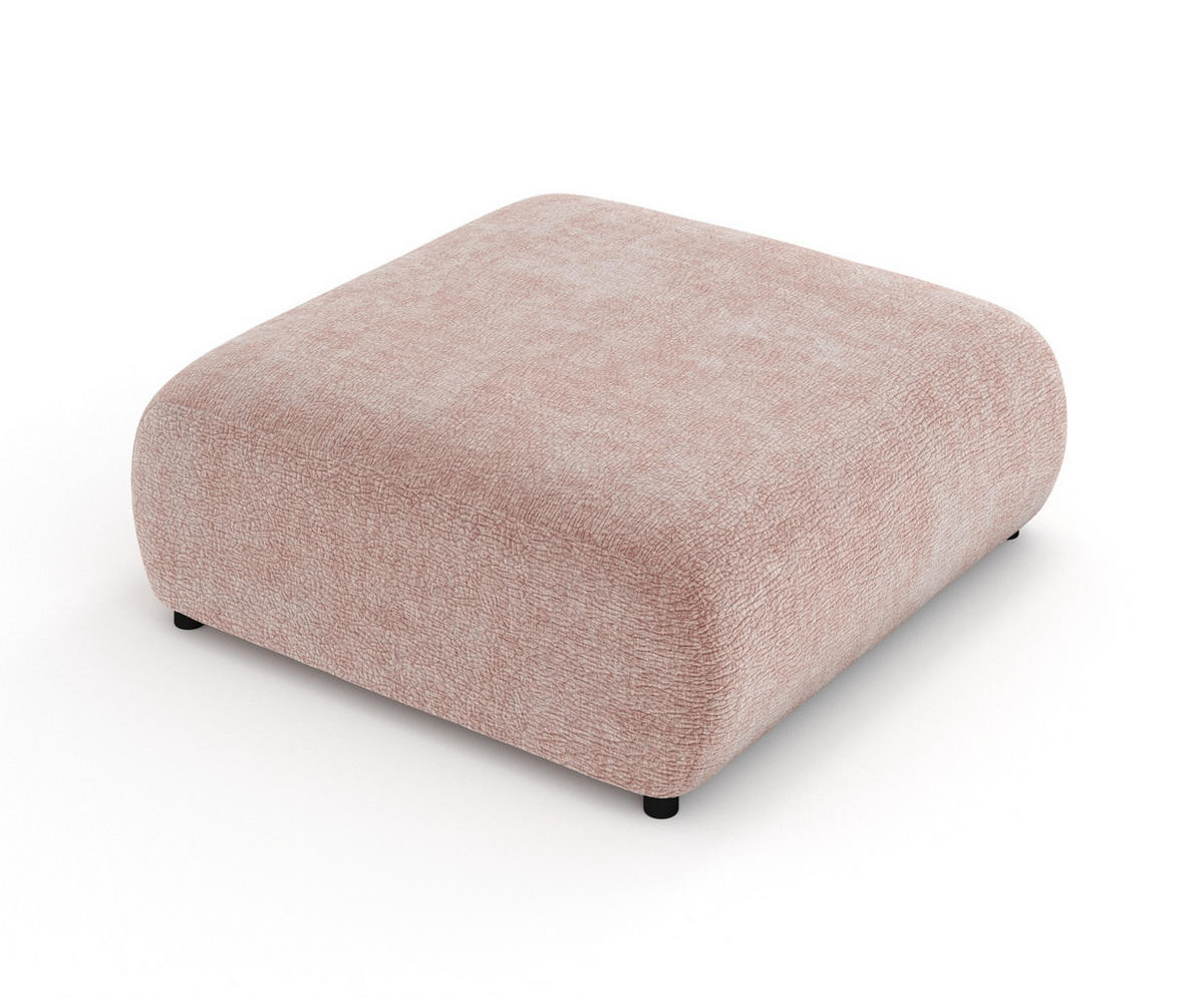 POUF L Zanzibar Rosa Chenille - Schwarz/Rosa, Holz/Holzwerkstoff (110/37/110cm) - Maison de Reve