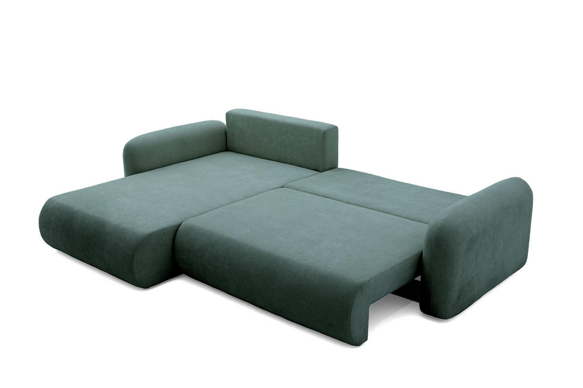 ECKSOFA NEST Universal mit Liegeflache 157x240 cm - Dunkelgrün, Textil (280/187cm) - Muffo