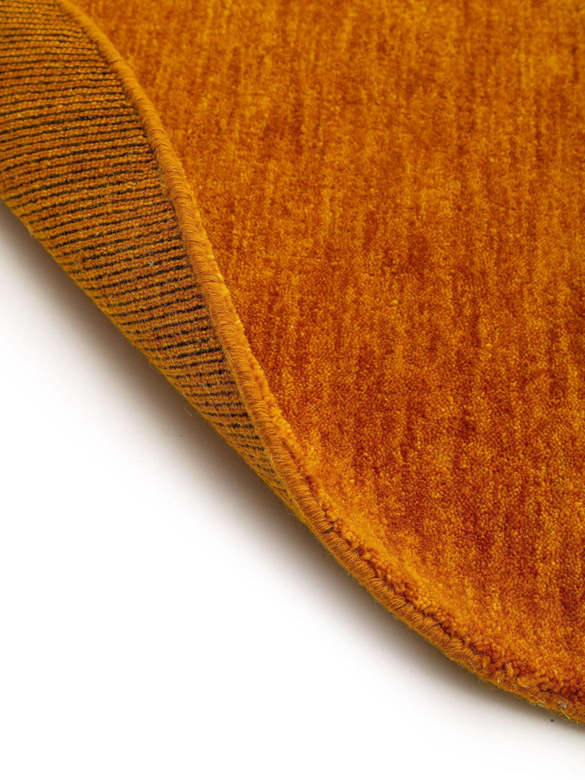 TEPPICH Runder Wolltepich Jamal Gelb - Gelb, Textil (120/1cm) - KUNSTLOFT