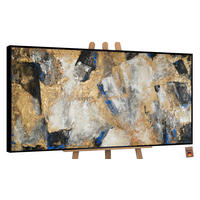 GEMÄLDE Goldener Kontrast Schattenfugenrahmen Schwarz 200x100 cm - Schwarz, Holz (200/100cm) - YS-art gallery