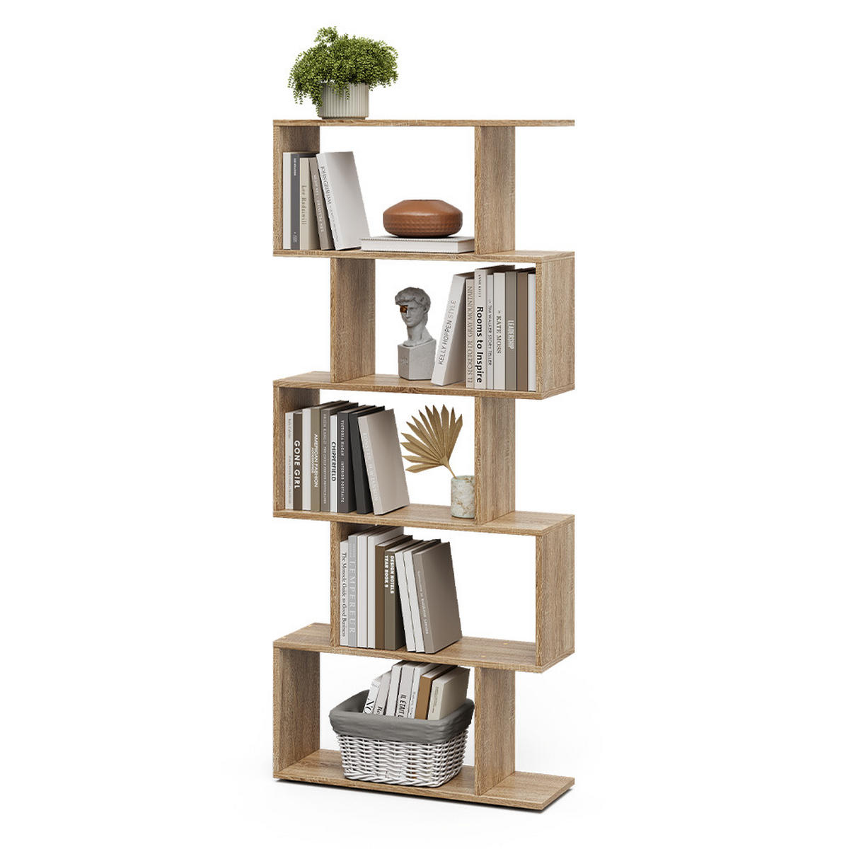 RAUMTEILER Levio Sonoma 70 x 164.1 cm 5 Fächer - Sonoma Eiche, Holzwerkstoff (70/164.1/23.8cm) - Vicco