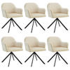 DREHSTUHL 6er Set Lona 56 x 59 x 81 cm crème/schwarz - Creme/Schwarz, Textil (56/81/59cm) - tectake