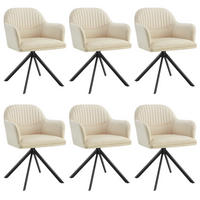DREHSTUHL 6er Set Lona 56 x 59 x 81 cm crème/schwarz - Creme/Schwarz, Textil (56/81/59cm) - tectake