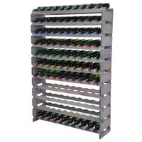 WEINREGAL VINOTECA FLEX PRO HxBxT 149x103x28 110 Flaschen auf 11 Ebene Grau - Grau, Holz (103/149/28cm) - PROREGAL