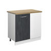 ECKUNTERSCHRANK R-Line Schwarz Beton 86 cm AP Eiche - Schwarz/Weiß, Holzwerkstoff (86/81.6/60cm) - Vicco