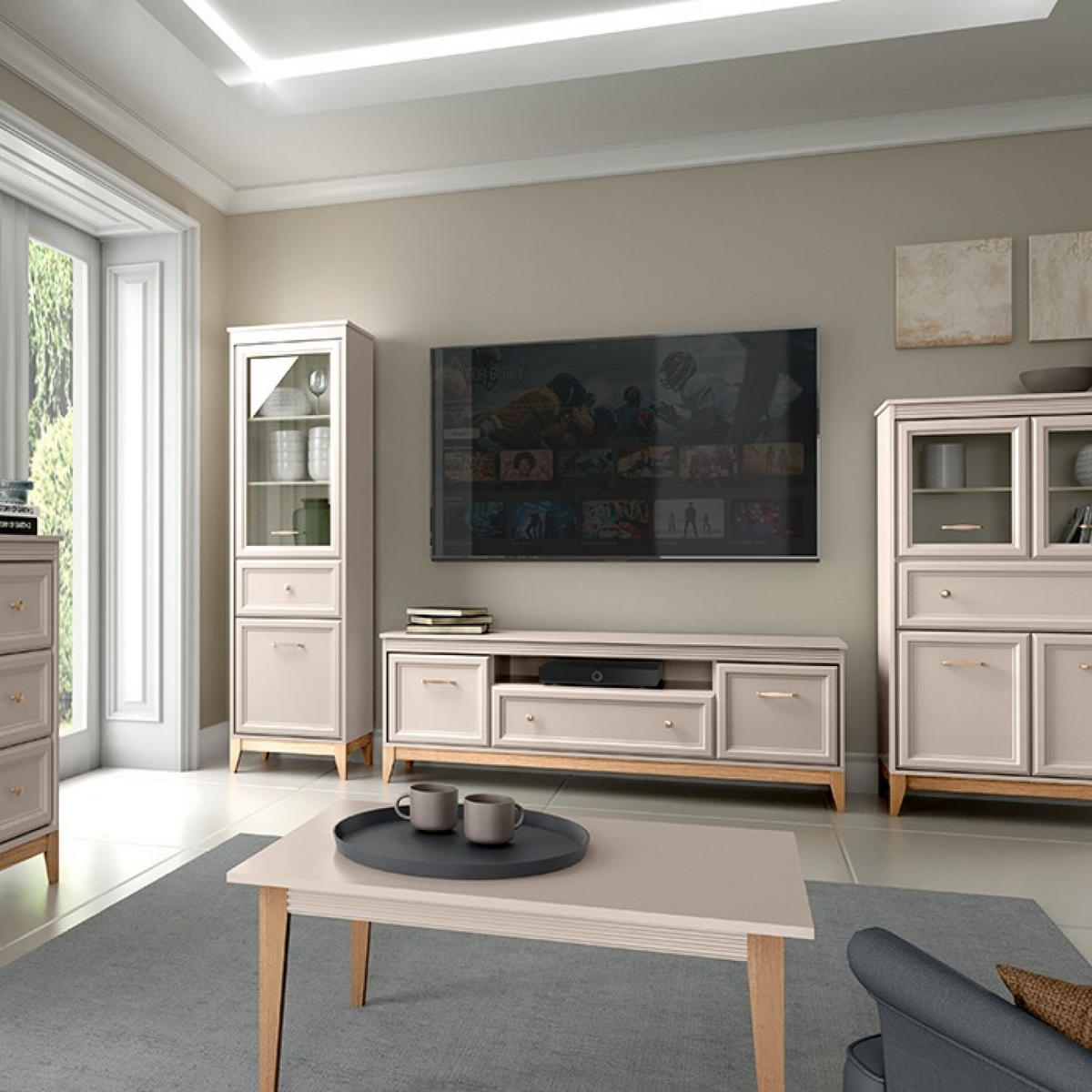 COUCHTISCH Windsor W-12 90 x 68 x 40 cm Kaschmir - Kaschmir/Eichefarben, Eichenholz/Holzwerkstoff (68/90/40cm) - Koseto