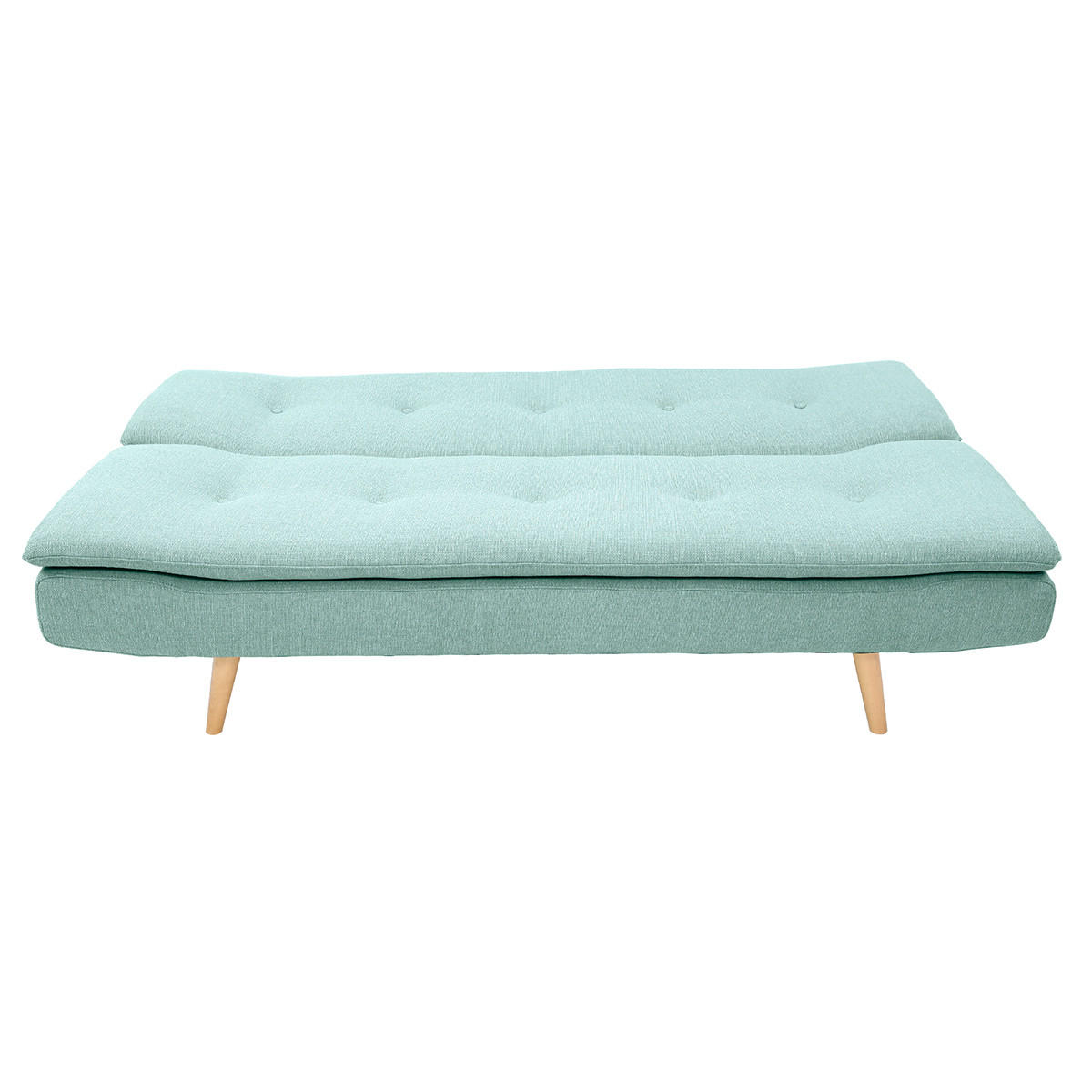 SCHLAFSOFA 3-Sitzer Skandinavisch Lagunenblau SENSO - Salbeigrün, Textil (86/81.5/182cm) - Miliboo