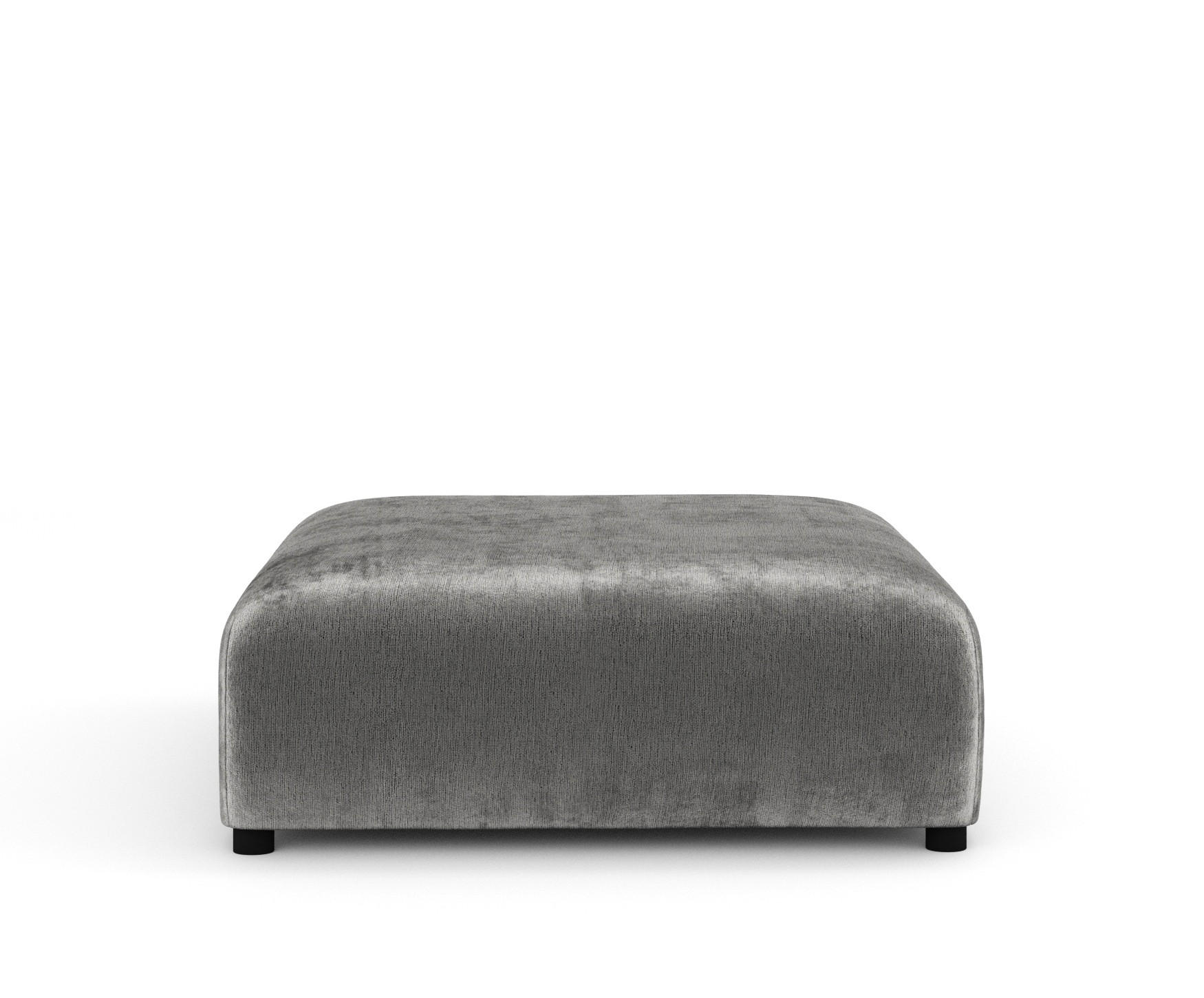 POUF L Zanzibar Grau Chenille - Schwarz/Grau, Holz/Holzwerkstoff (110/37/110cm) - Maison de Reve