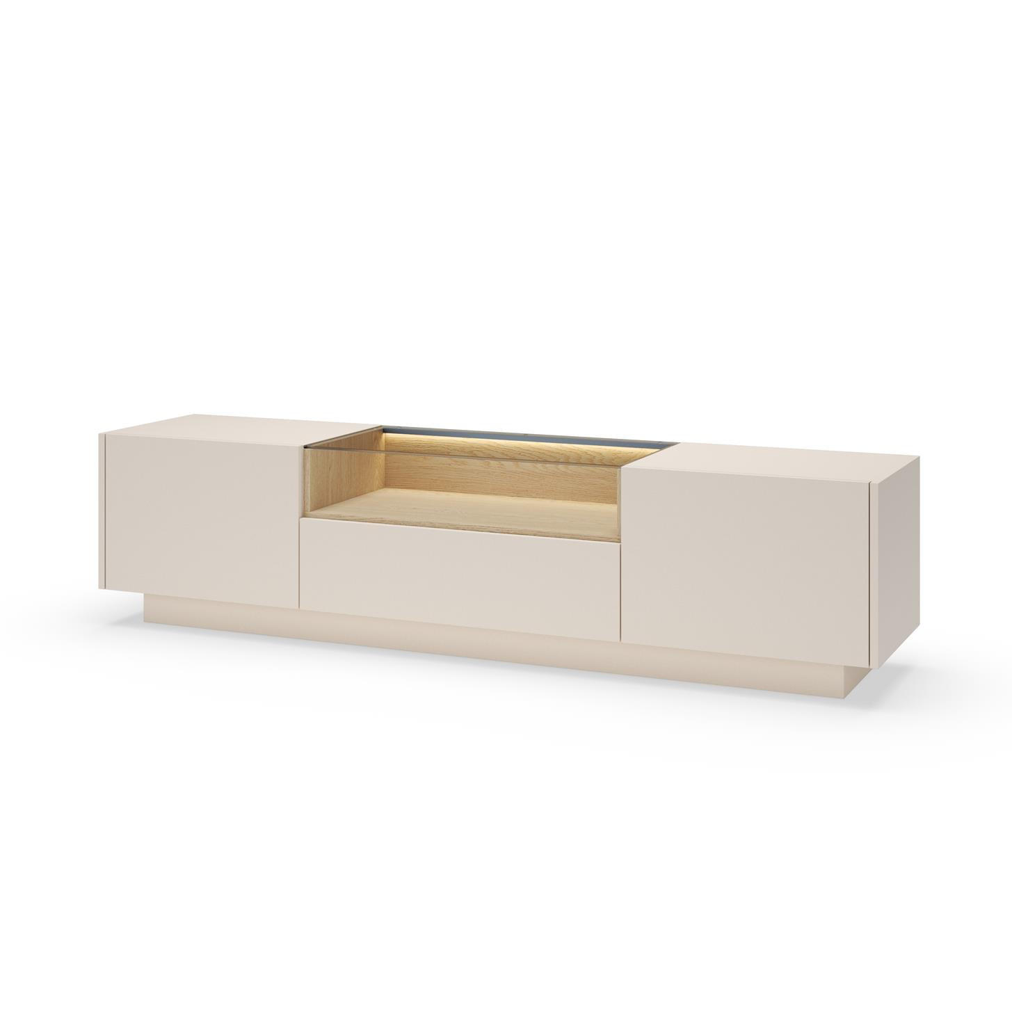 RTV-SCHRANK Kiro Beige 176, Lowboard mit LED - Beige, Holzwerkstoff (176/43/40cm) - Bettso