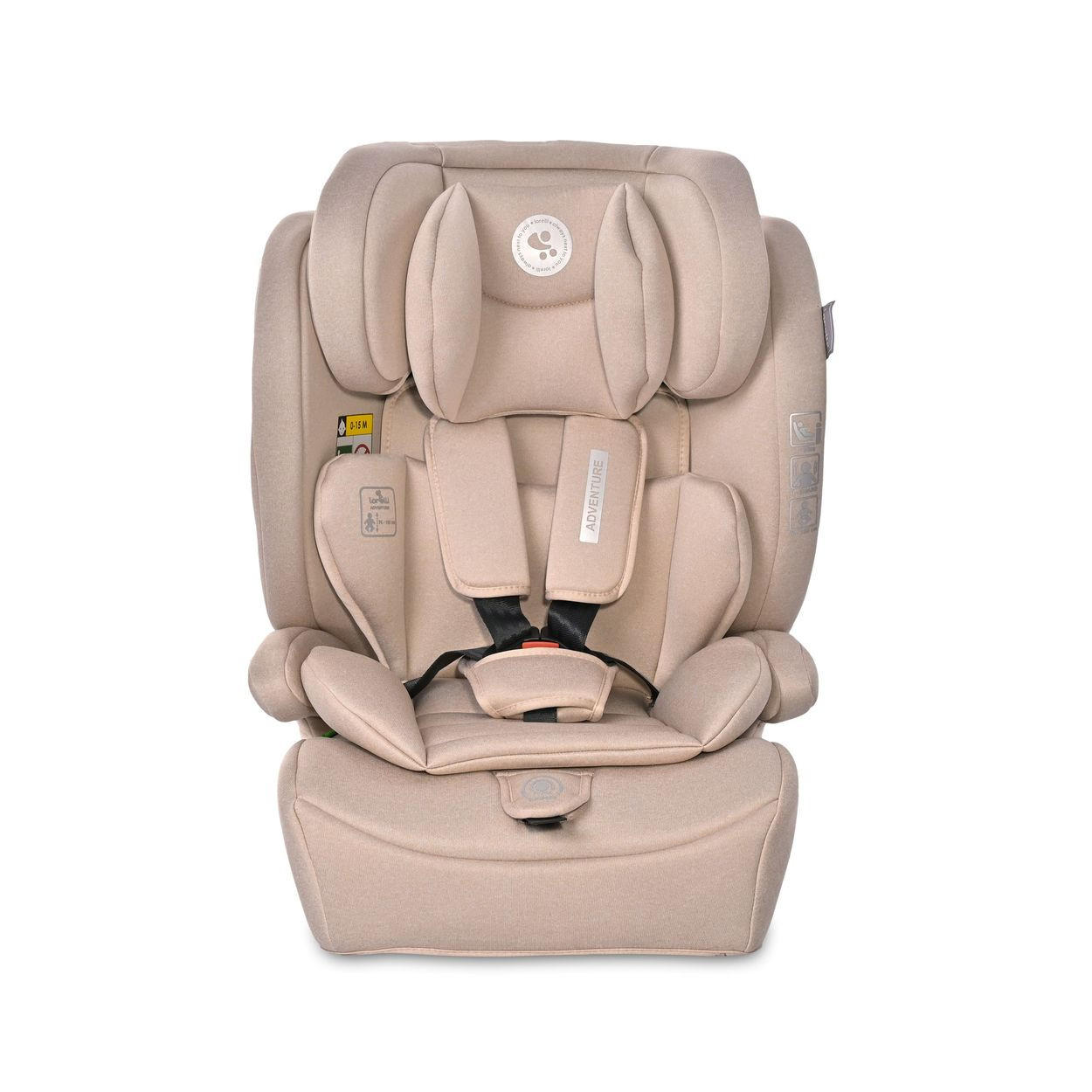 KINDERSITZ i-Size Adventure beige (76-150 cm) Kopfstütze verstellbar bis 36 kg - Beige, Kunststoff (46/78/40cm) - Lorelli