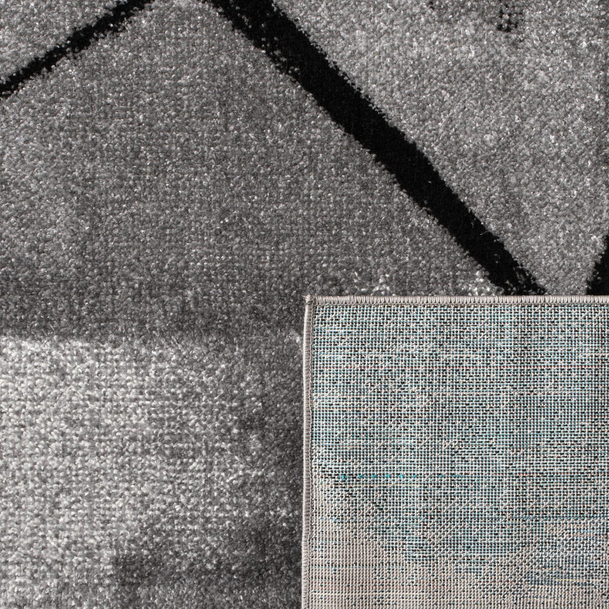 KURZFLORTEPPICH, abstrakt, Dunkelgrau, 140 x 200 cm - Dunkelgrau, Textil (140/200cm) - KADIMA DESIGN