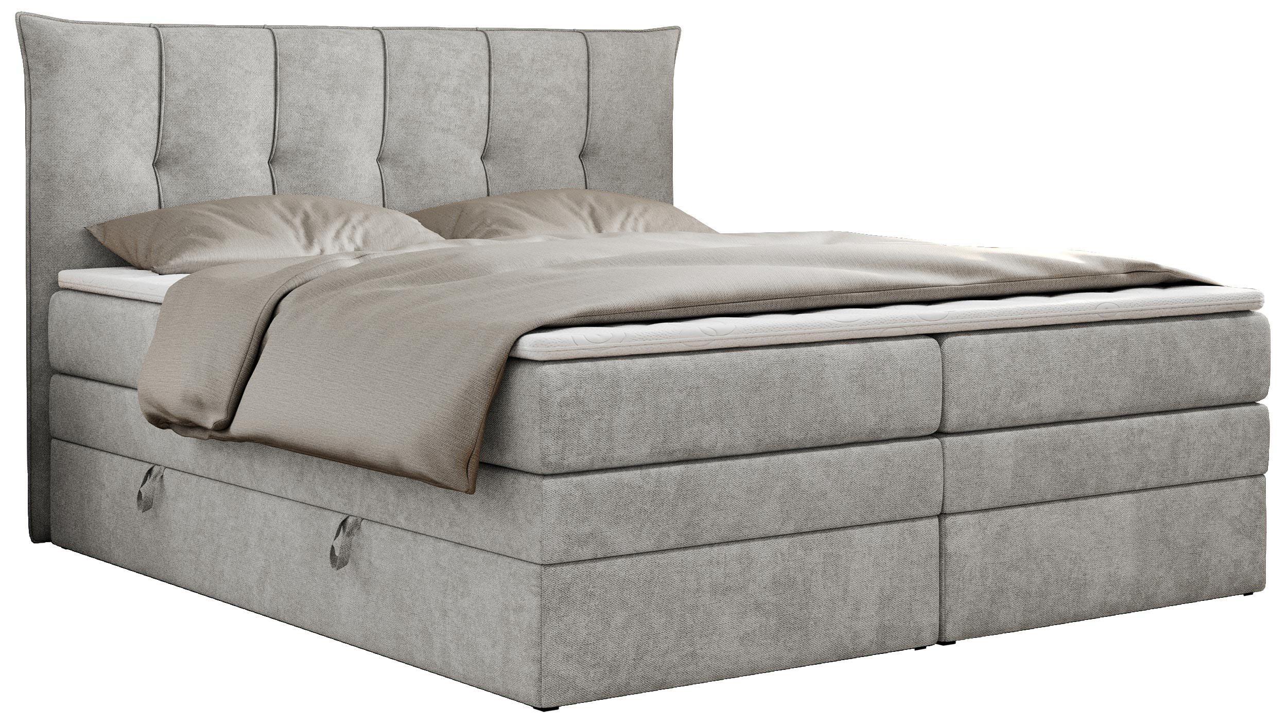BOXSPRINGBETT PREMIUM 10 KING 120/200 Hellgrau Struktur - H3 - Hellgrau, Holz/Textil (120/200cm) - MKS