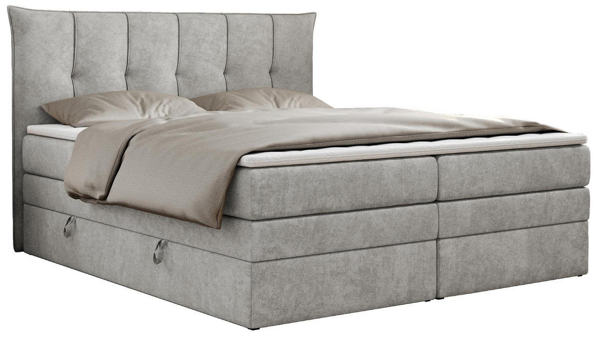 BOXSPRINGBETT PREMIUM 10 KING 120/200 Hellgrau Struktur - H3 - Hellgrau, Holz/Textil (120/200cm) - MKS