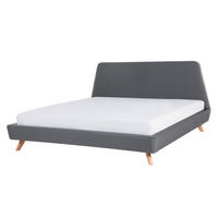 POLSTERBETT mit Lattenrost 180x200 cm Grau Vienne - Dunkelgrau, Textil (180/200cm) - Beliani