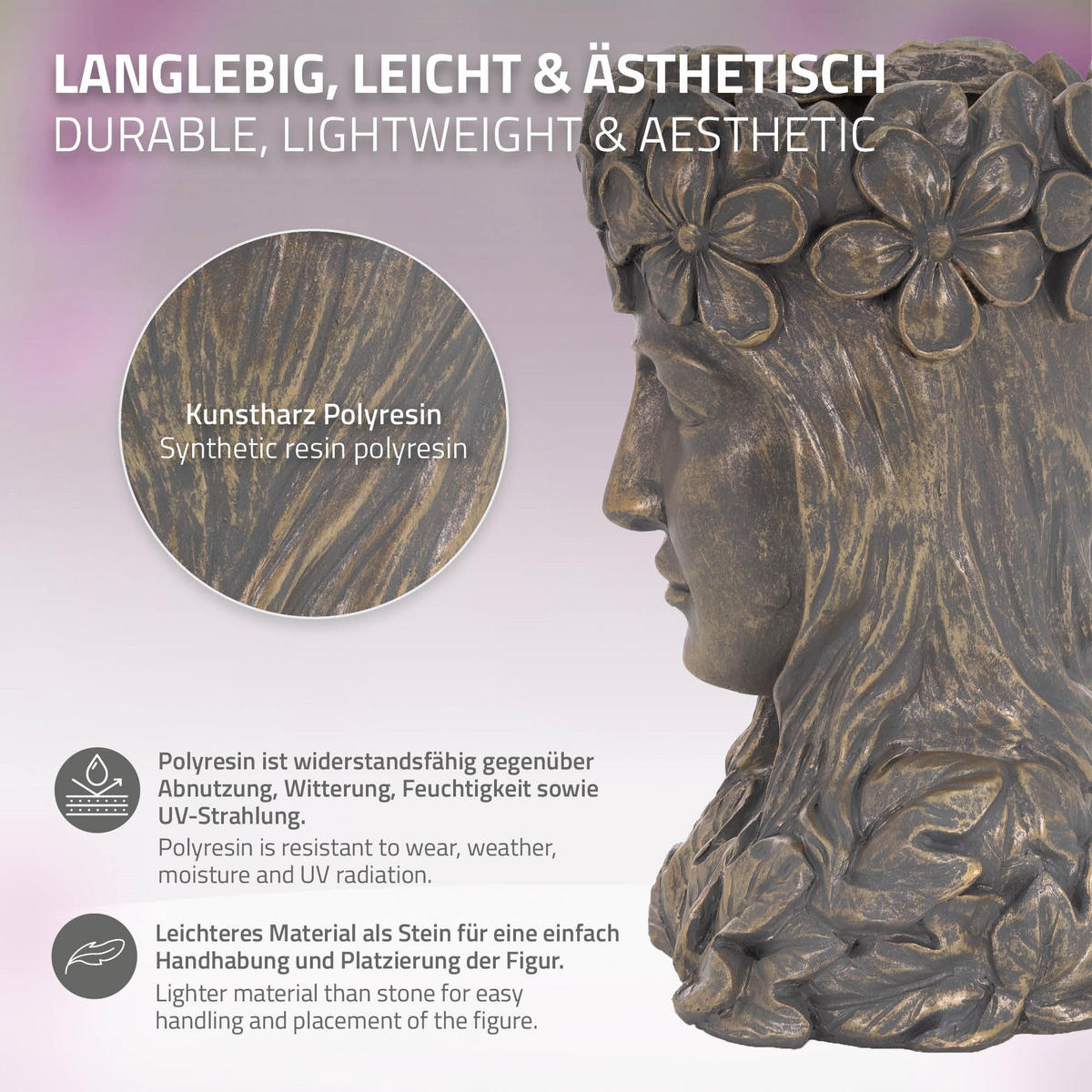 PFLANZTOPF rund Bronze 21/16/32 cm - Bronzefarben, Holzwerkstoff (32cm) - ML-DESIGN