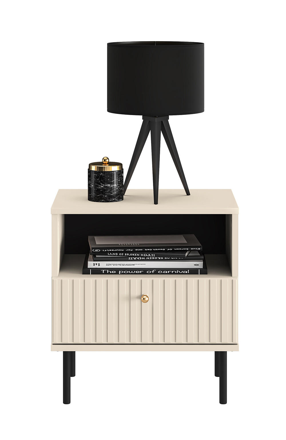 NACHTKONSOLE Sophie kaschmir matt 50 / 34 / 53cm - Kaschmir/Beige, Holz/Holzwerkstoff (50/53/34cm) - Feldmann-Wohnen