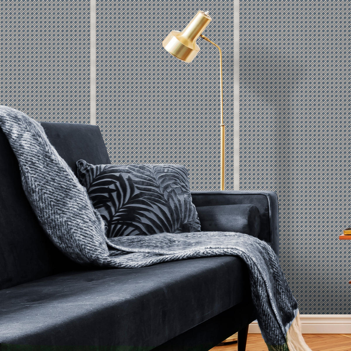 TAPETE Karomuster 53 cm x 10 m - Blau, Papier (53/1000cm) - Sanders & Sanders